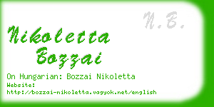 nikoletta bozzai business card